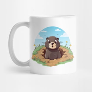 Cute mole peeked Mug